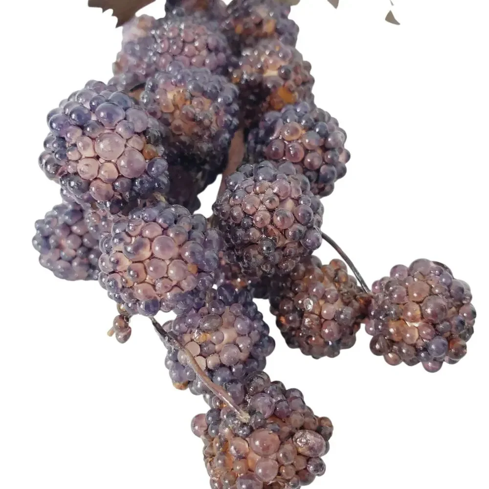 Vintage Beaded Glass Grapes Berry Fruit 8
